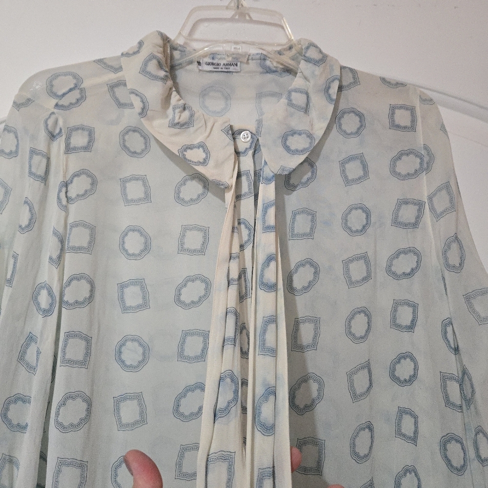 Vintage Giorgio Armani Sheer Blouse, SIZE 6 - Picture 6 of 16